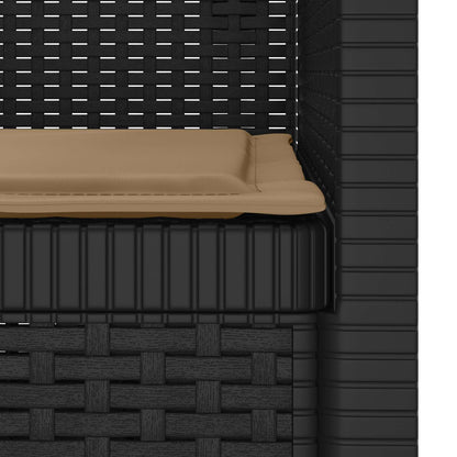 1-Seater Armchair with Cushion Rattan Look PP Anthracite