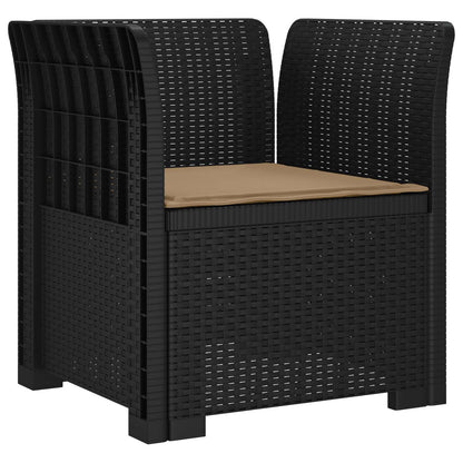 1-Seater Armchair with Cushion Rattan Look PP Anthracite
