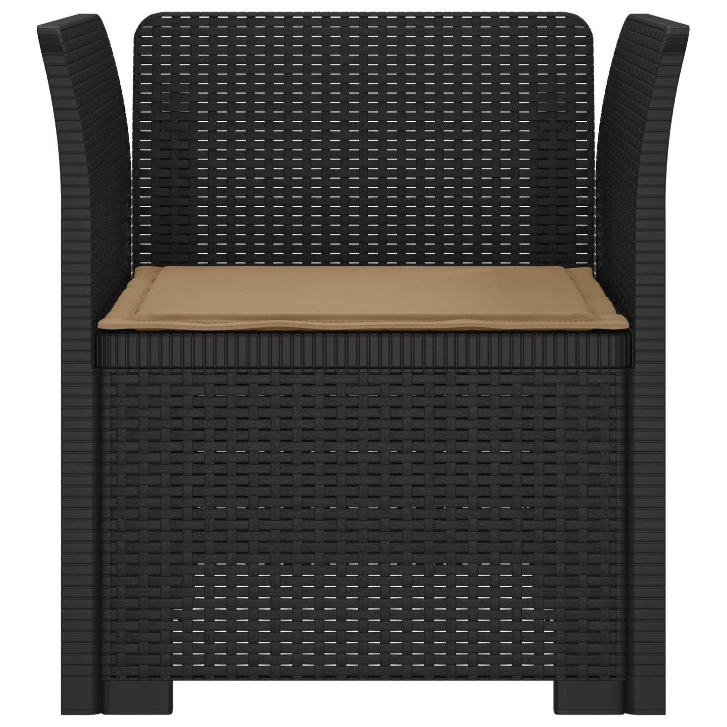 1-Seater Armchair with Cushion Rattan Look PP Anthracite