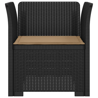 1-Seater Armchair with Cushion Rattan Look PP Anthracite
