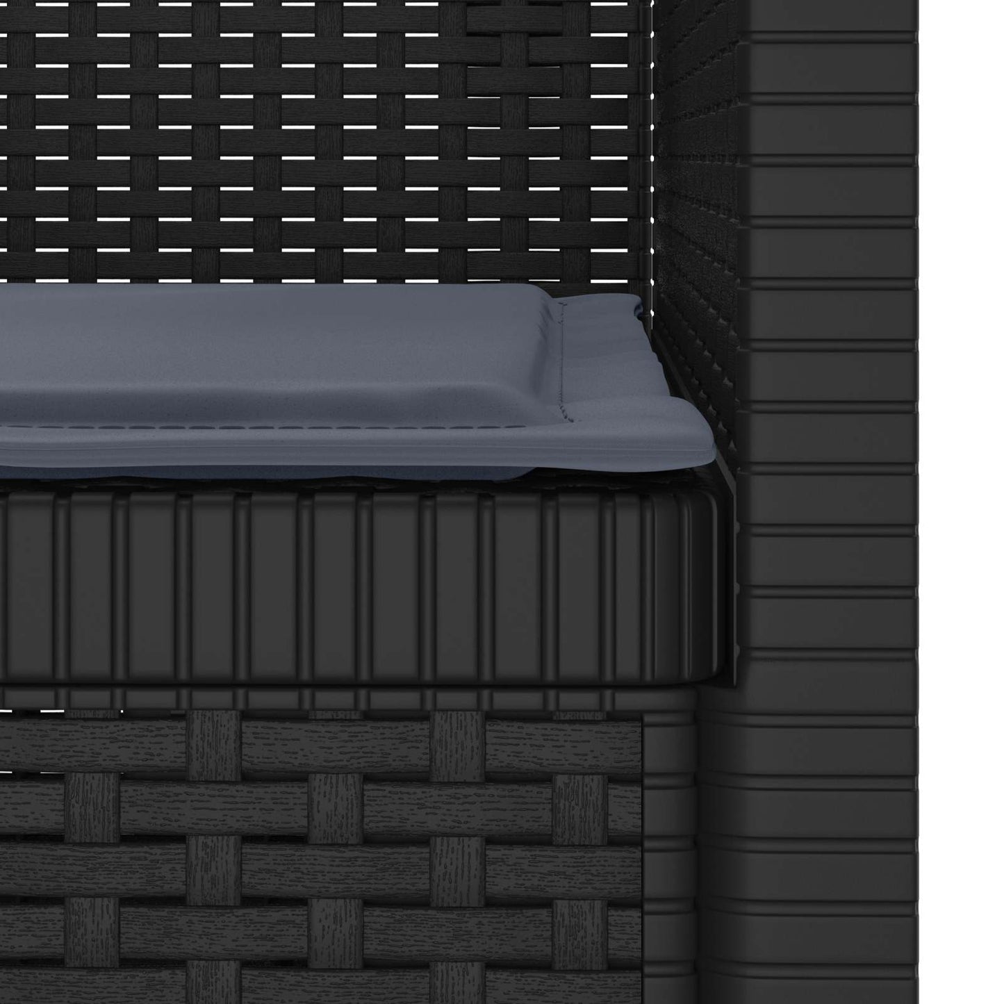 1-Seater Armchair with Cushion Rattan Look PP Anthracite