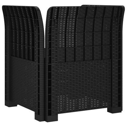 1-Seater Armchair with Cushion Rattan Look PP Anthracite
