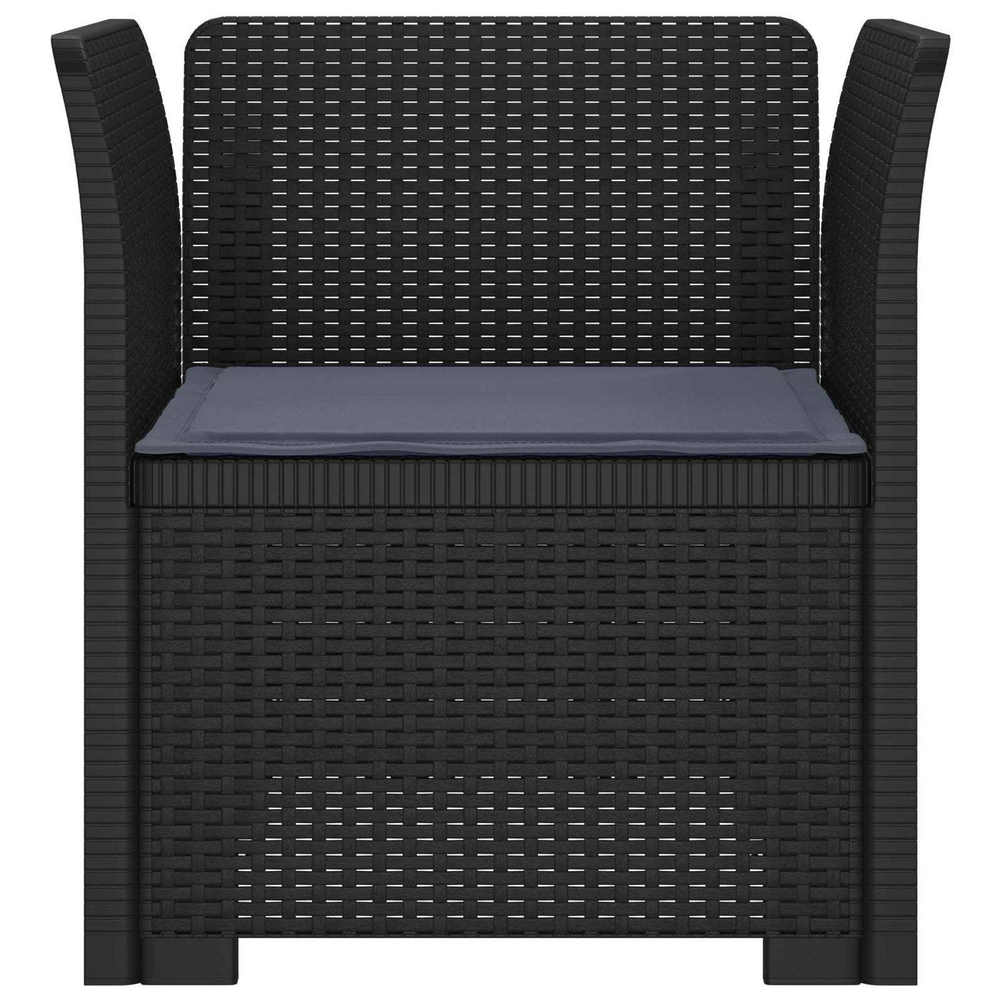 1-Seater Armchair with Cushion Rattan Look PP Anthracite