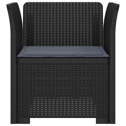 1-Seater Armchair with Cushion Rattan Look PP Anthracite