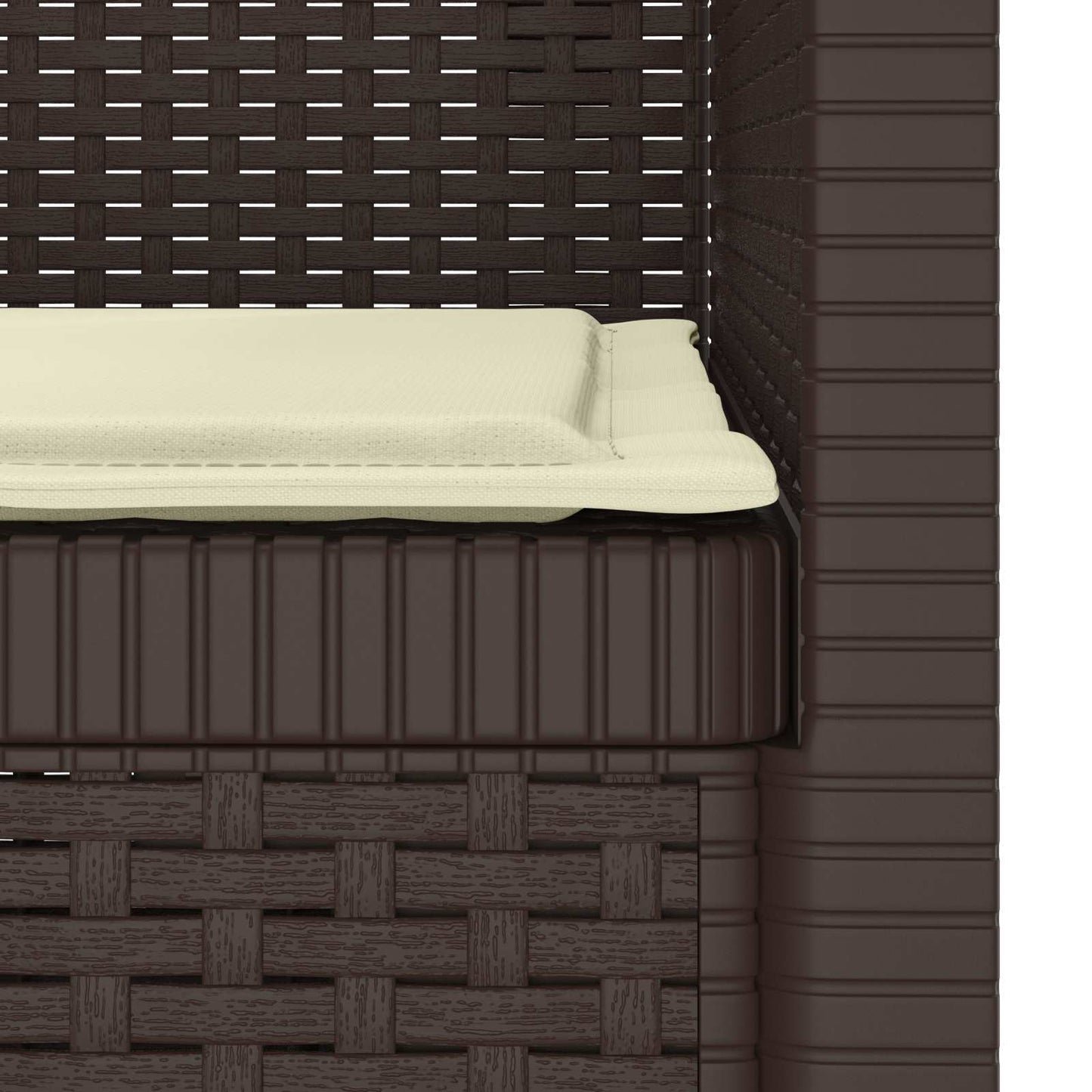 1-Seater Armchair with Cushion Rattan Look PP Brown