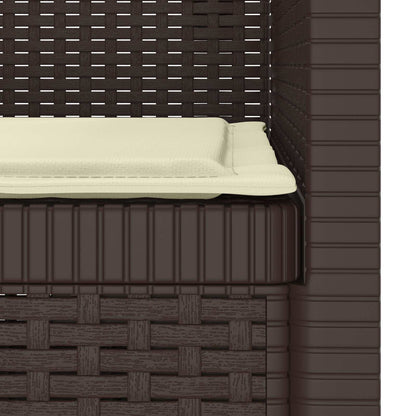1-Seater Armchair with Cushion Rattan Look PP Brown