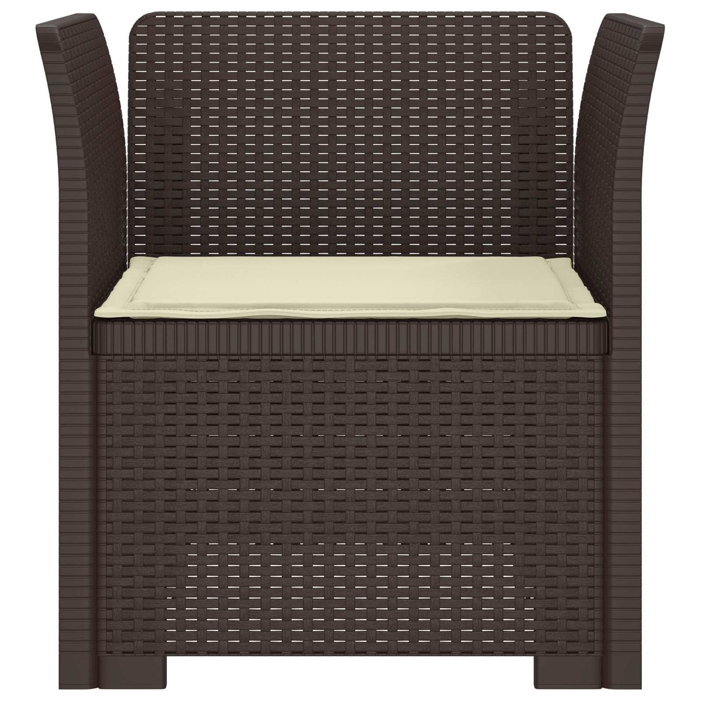 1-Seater Armchair with Cushion Rattan Look PP Brown