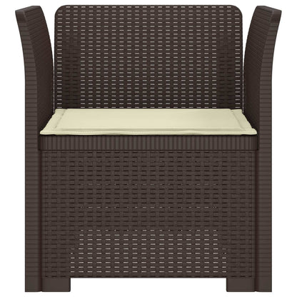 1-Seater Armchair with Cushion Rattan Look PP Brown