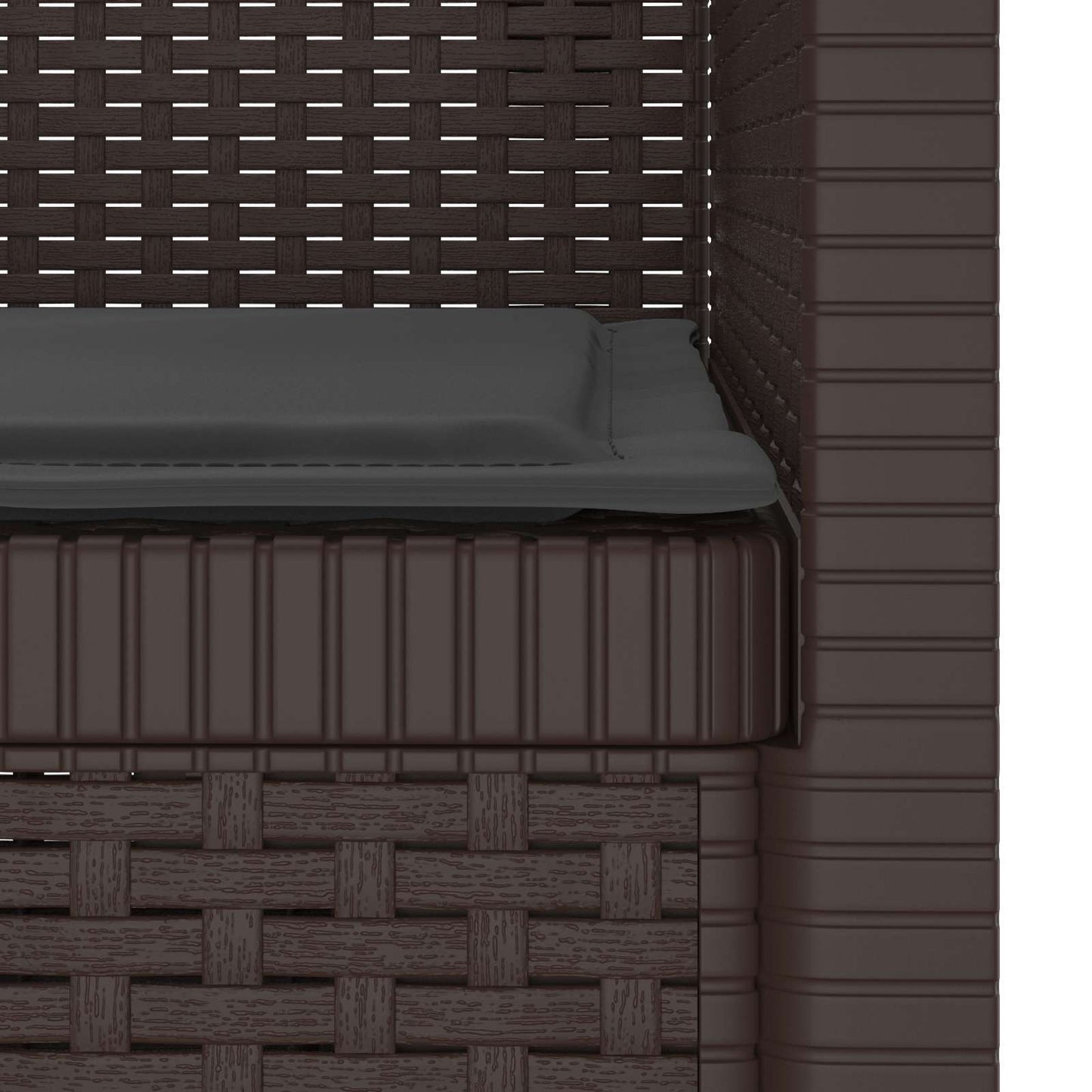 1-Seater Armchair with Cushion Rattan Look PP Brown