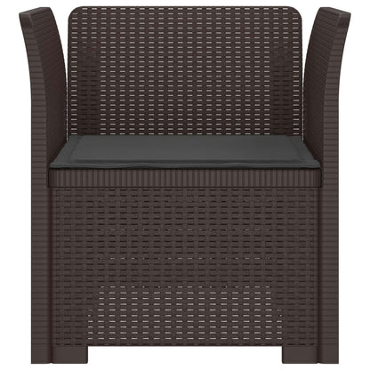 1-Seater Armchair with Cushion Rattan Look PP Brown