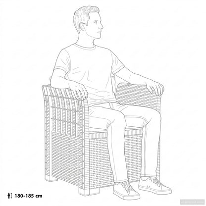 1-Seater Armchair with Cushion Rattan Look PP Brown