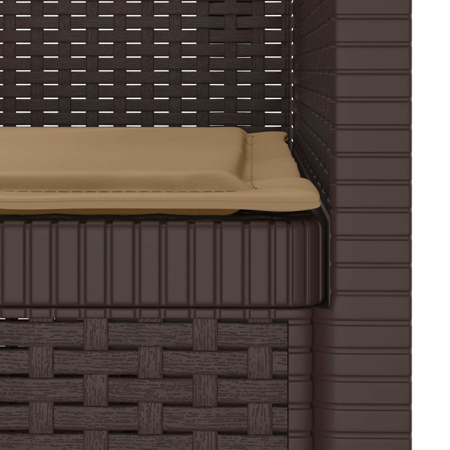 1-Seater Armchair with Cushion Rattan Look PP Brown