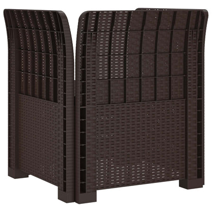 1-Seater Armchair with Cushion Rattan Look PP Brown