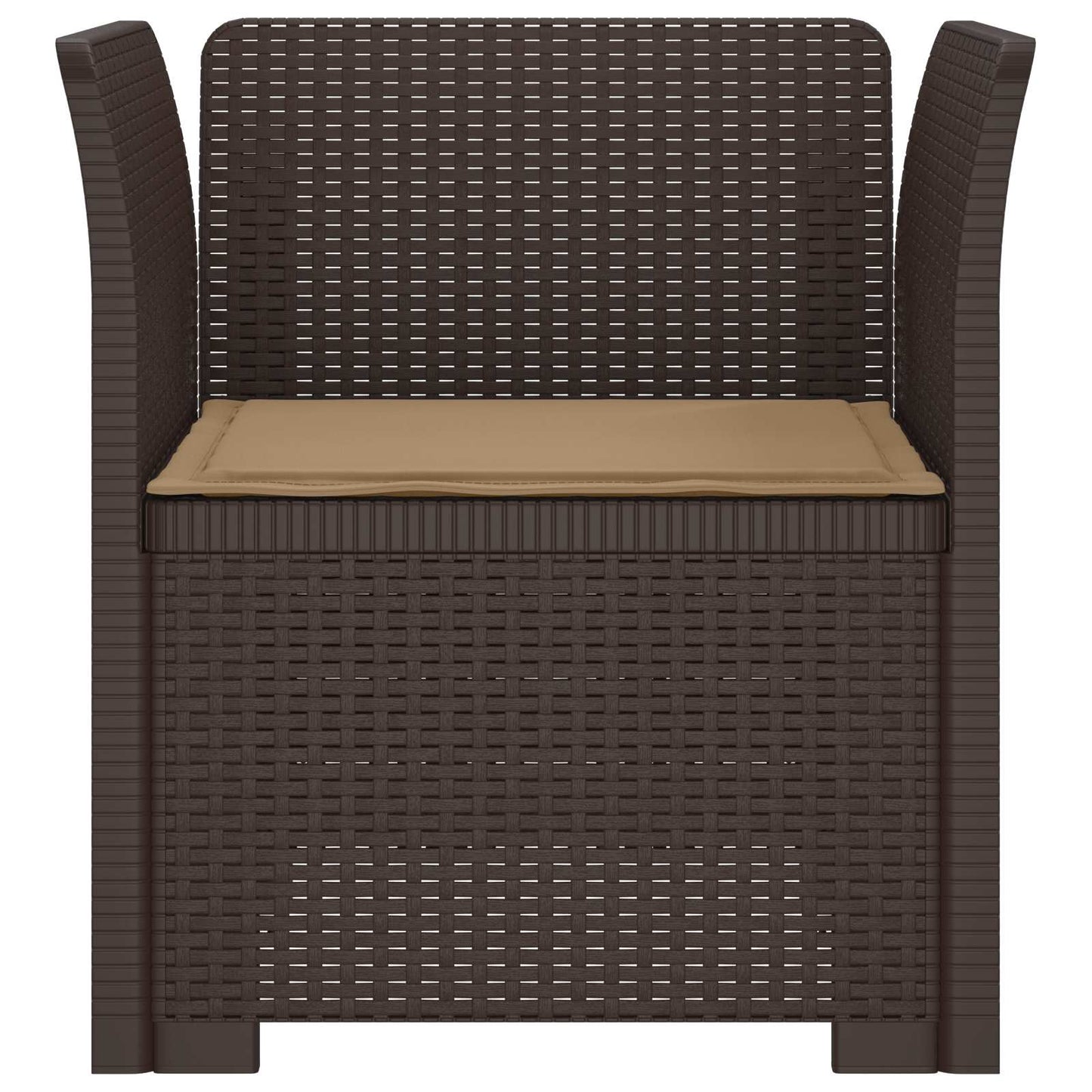 1-Seater Armchair with Cushion Rattan Look PP Brown