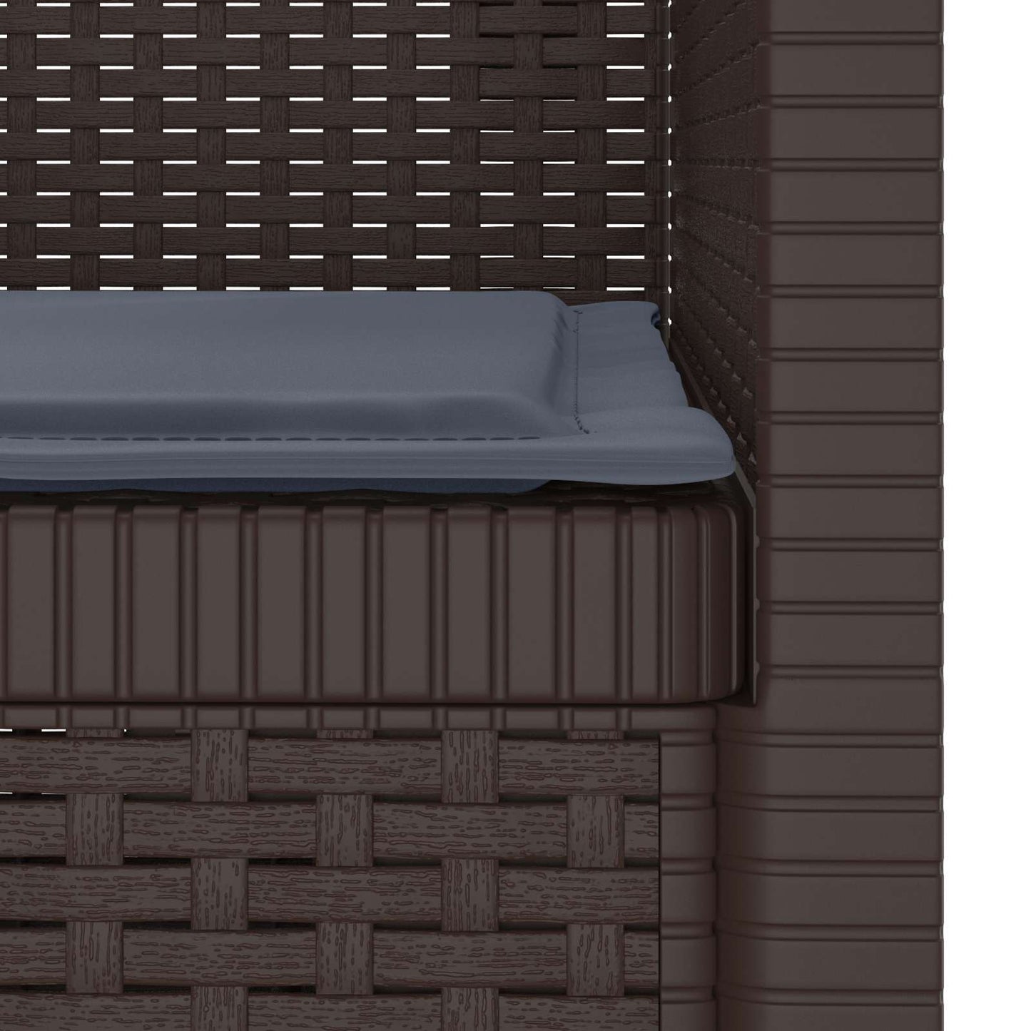 1-Seater Armchair with Cushion Rattan Look PP Brown