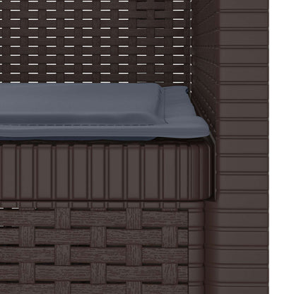 1-Seater Armchair with Cushion Rattan Look PP Brown