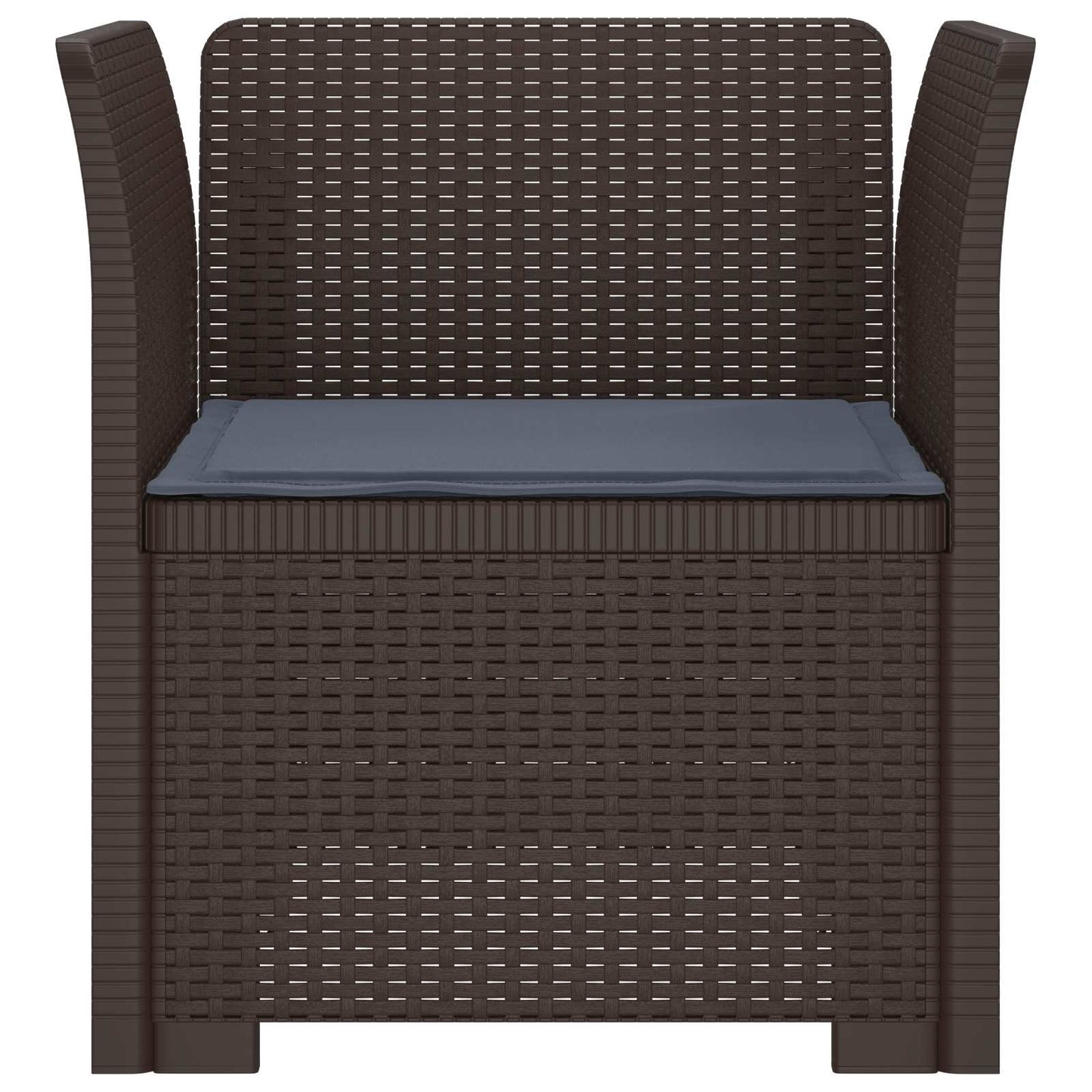 1-Seater Armchair with Cushion Rattan Look PP Brown