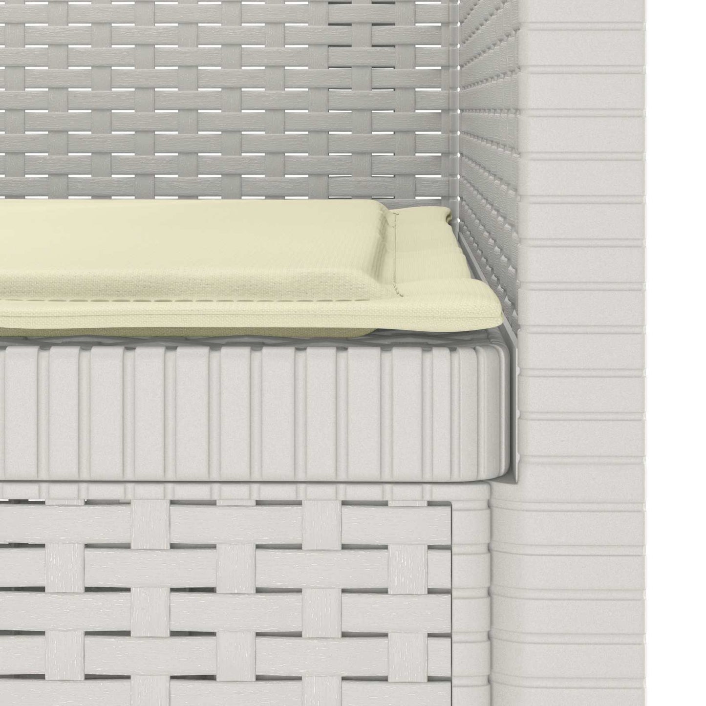1-Seater Armchair with Cushion Rattan Look PP White