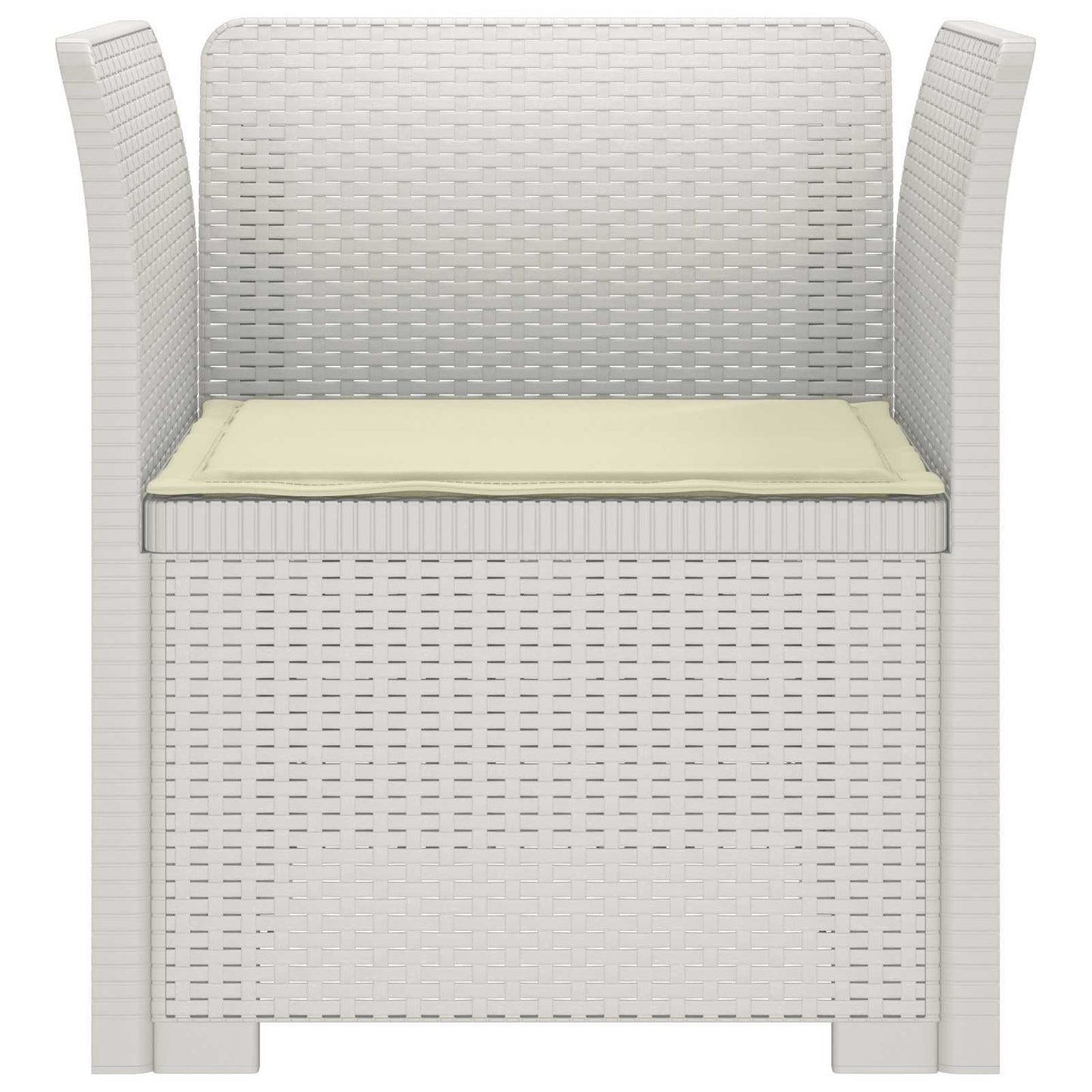 1-Seater Armchair with Cushion Rattan Look PP White