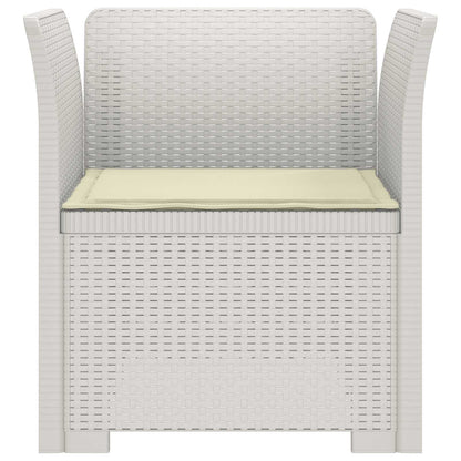 1-Seater Armchair with Cushion Rattan Look PP White