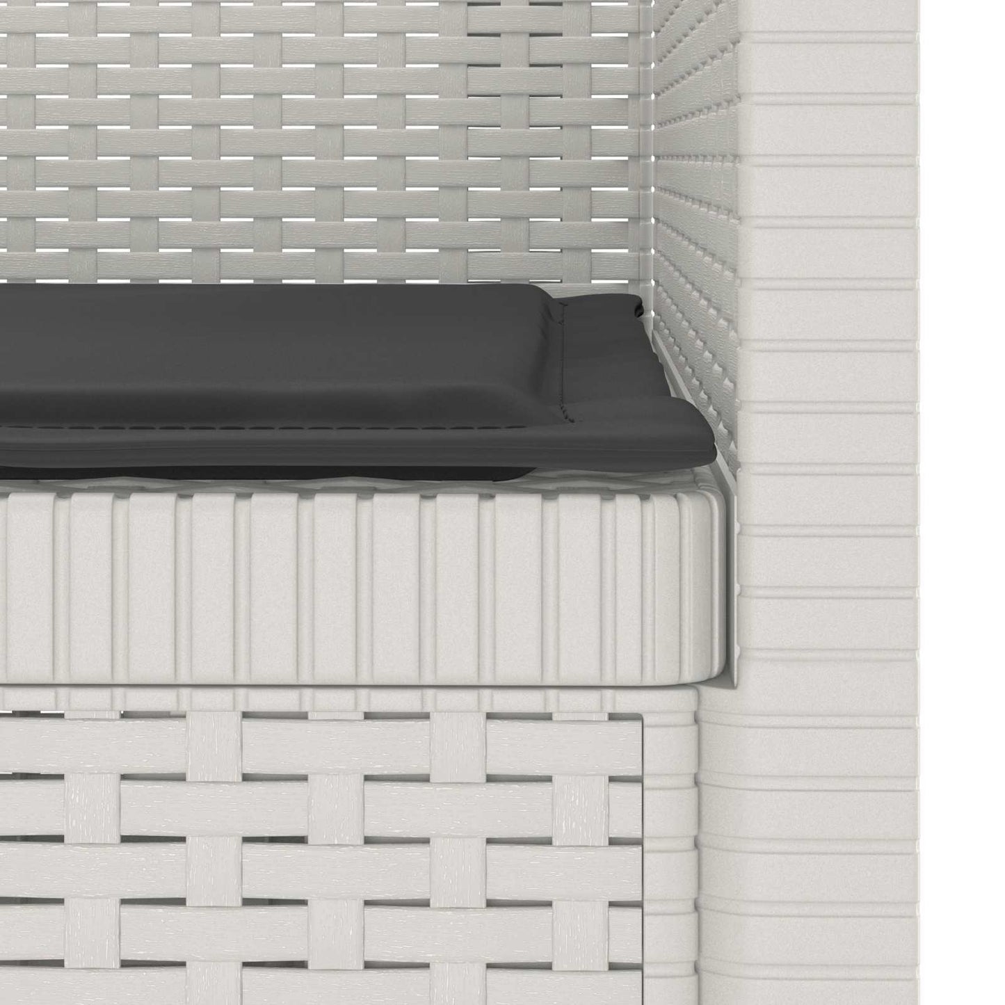 1-Seater Armchair with Cushion Rattan Look PP White