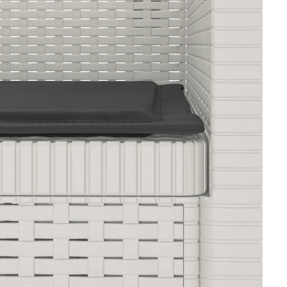 1-Seater Armchair with Cushion Rattan Look PP White