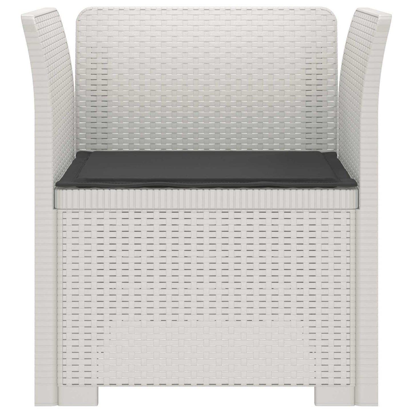 1-Seater Armchair with Cushion Rattan Look PP White