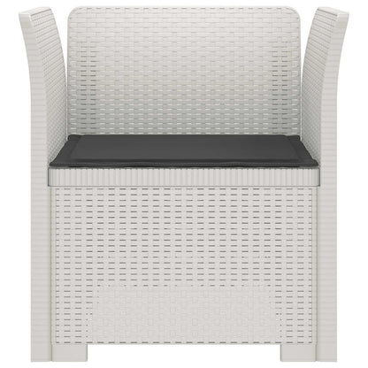 1-Seater Armchair with Cushion Rattan Look PP White