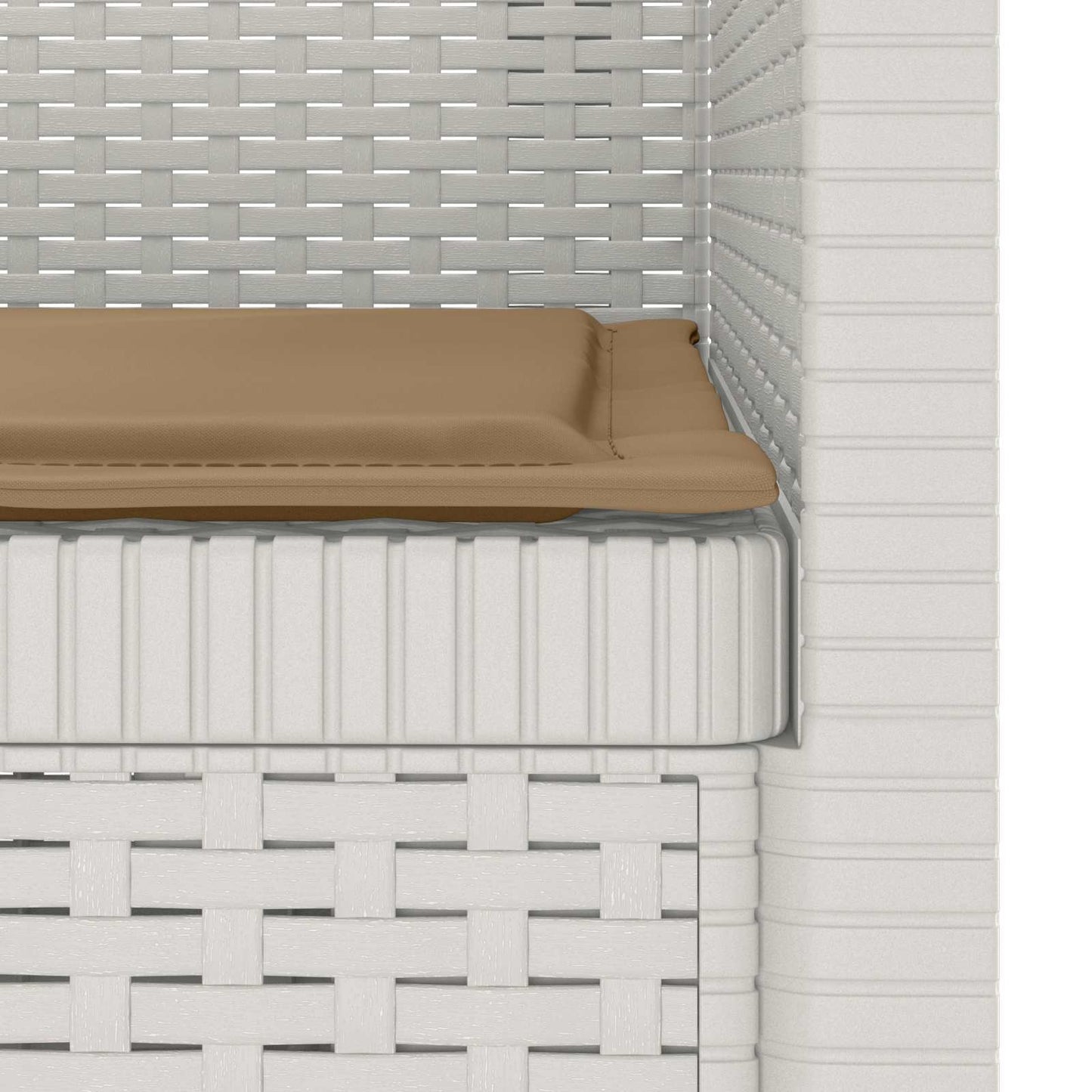 1-Seater Armchair with Cushion Rattan Look PP White
