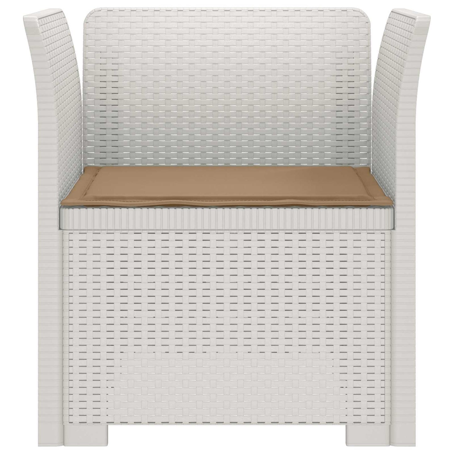 1-Seater Armchair with Cushion Rattan Look PP White