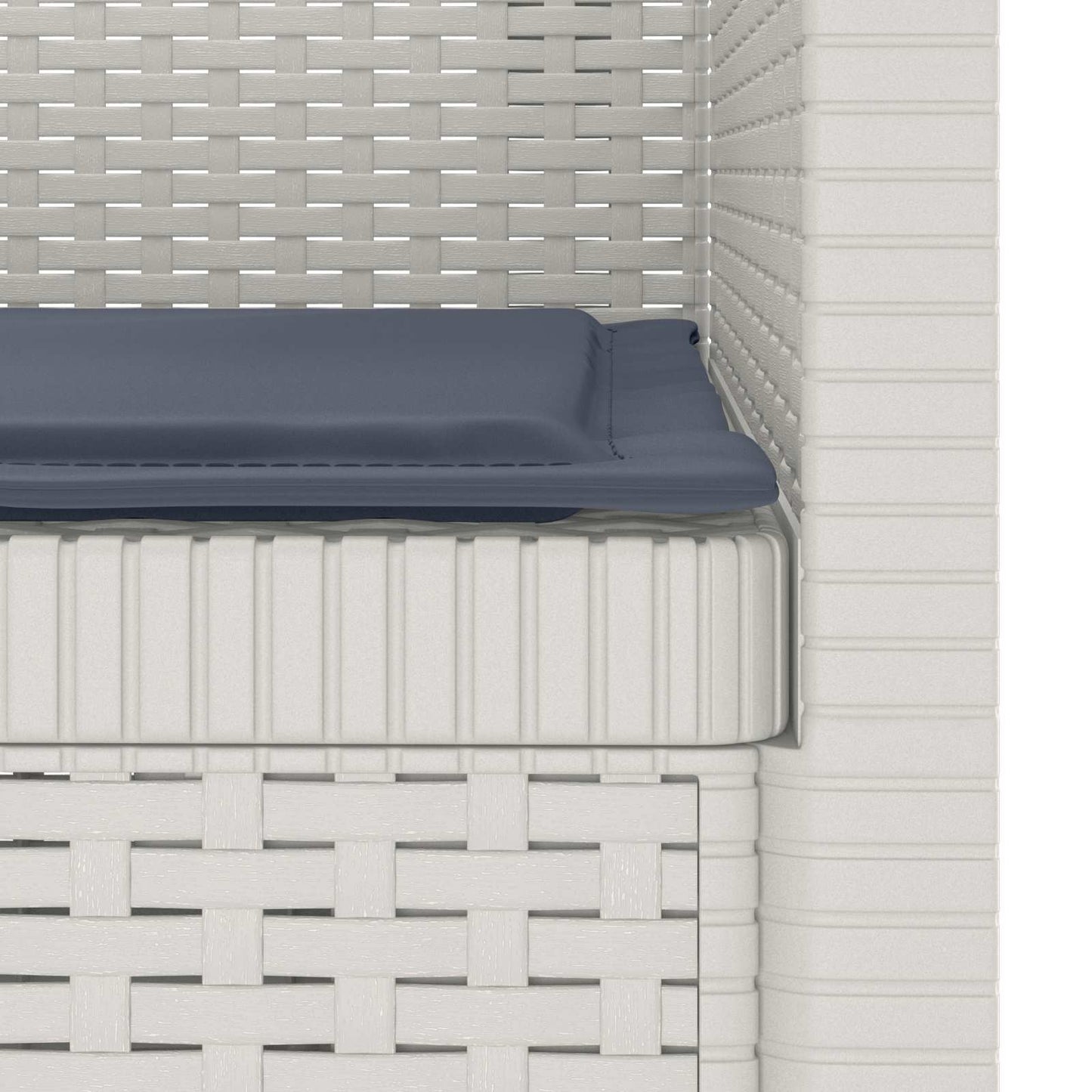 1-Seater Armchair with Cushion Rattan Look PP White