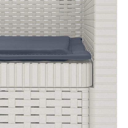 1-Seater Armchair with Cushion Rattan Look PP White