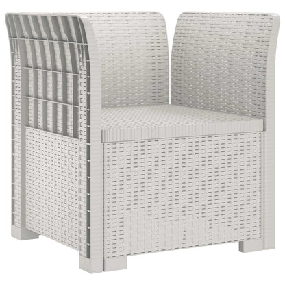 1-Seater Armchair with Cushion Rattan Look PP White
