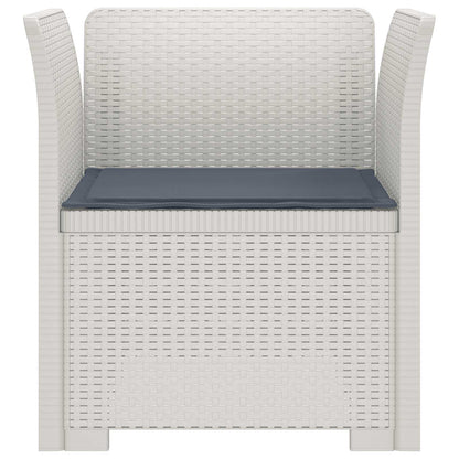 1-Seater Armchair with Cushion Rattan Look PP White