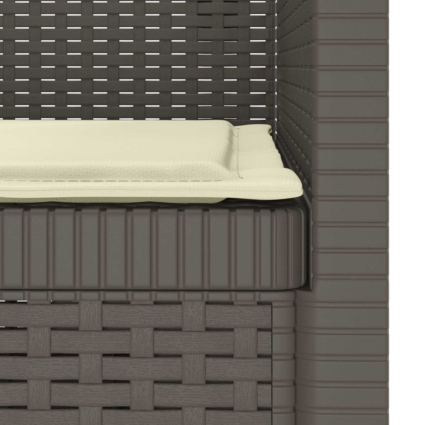 1-Seater Armchair with Cushion Rattan Look PP Light Grey