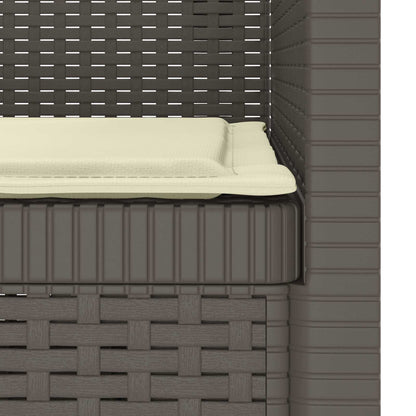 1-Seater Armchair with Cushion Rattan Look PP Light Grey