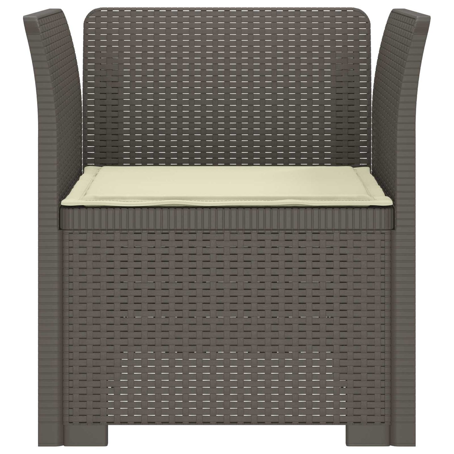 1-Seater Armchair with Cushion Rattan Look PP Light Grey