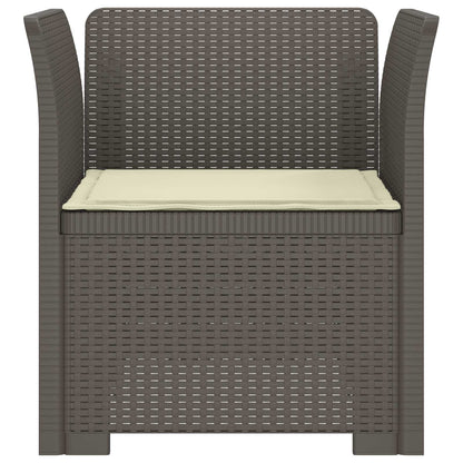 1-Seater Armchair with Cushion Rattan Look PP Light Grey