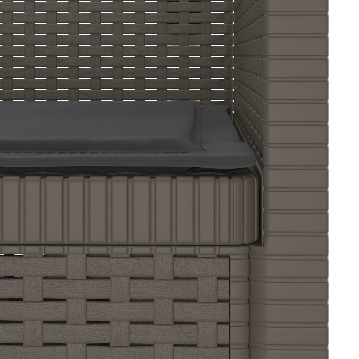 1-Seater Armchair with Cushion Rattan Look PP Light Grey