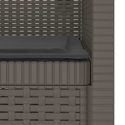 1-Seater Armchair with Cushion Rattan Look PP Light Grey