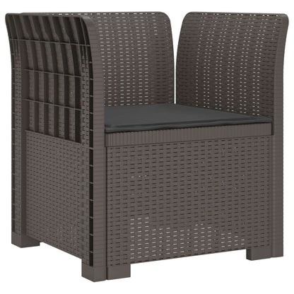 1-Seater Armchair with Cushion Rattan Look PP Light Grey