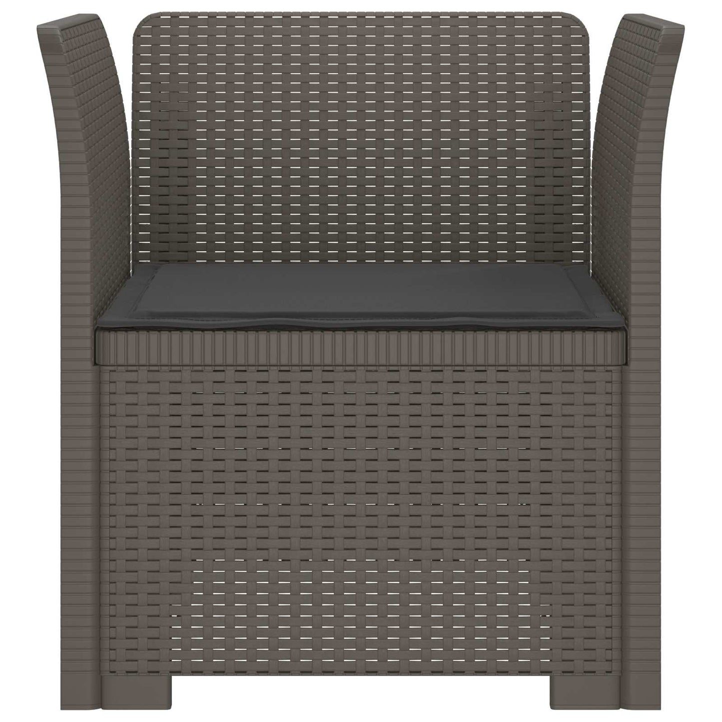 1-Seater Armchair with Cushion Rattan Look PP Light Grey