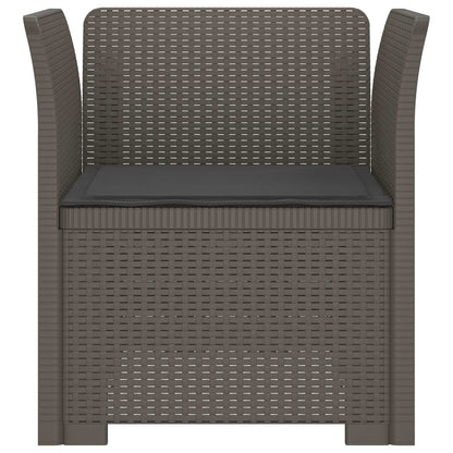1-Seater Armchair with Cushion Rattan Look PP Light Grey