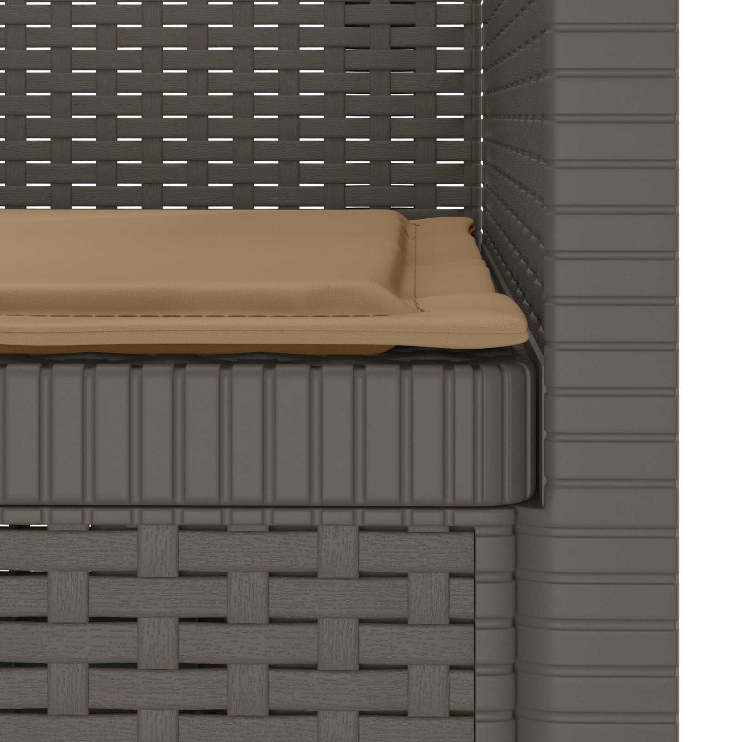 1-Seater Armchair with Cushion Rattan Look PP Light Grey