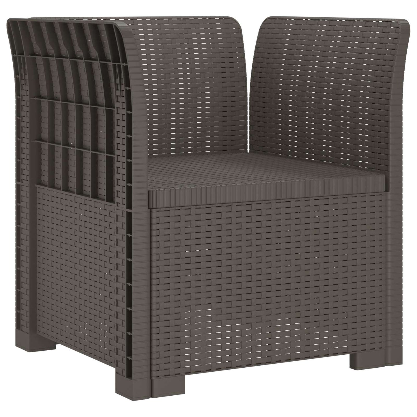 1-Seater Armchair with Cushion Rattan Look PP Light Grey