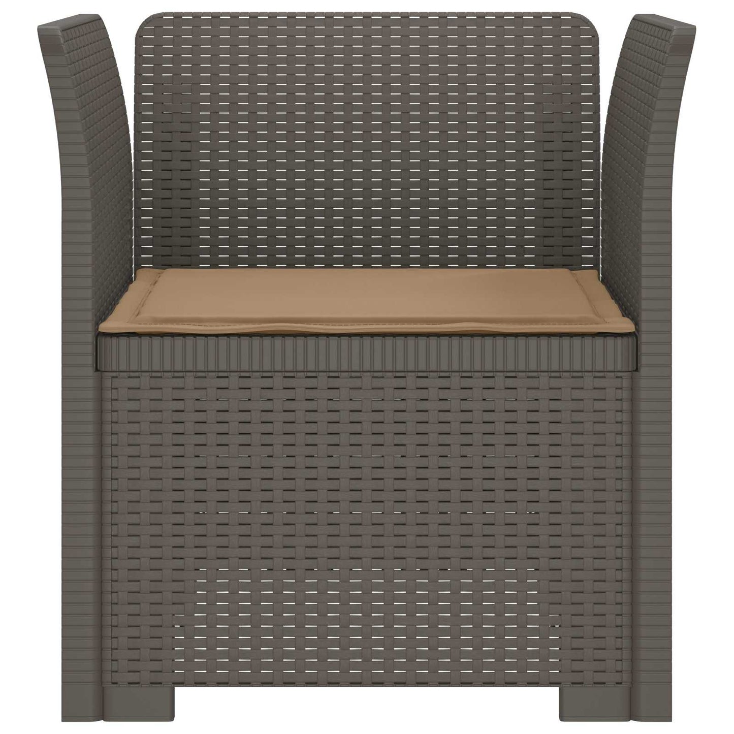 1-Seater Armchair with Cushion Rattan Look PP Light Grey