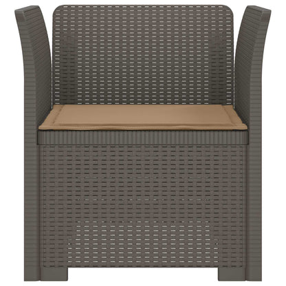 1-Seater Armchair with Cushion Rattan Look PP Light Grey