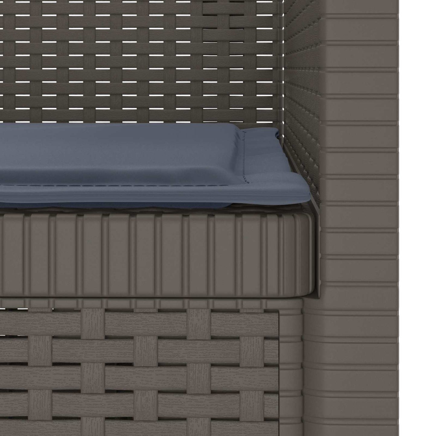 1-Seater Armchair with Cushion Rattan Look PP Light Grey