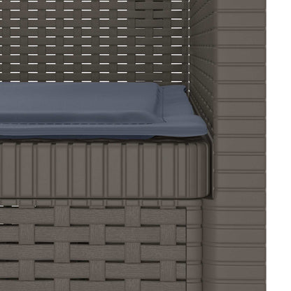 1-Seater Armchair with Cushion Rattan Look PP Light Grey