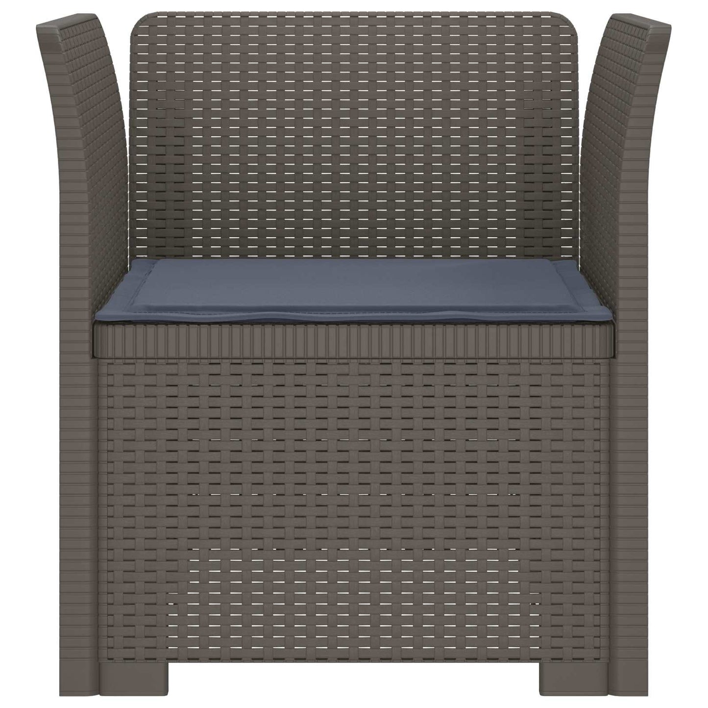 1-Seater Armchair with Cushion Rattan Look PP Light Grey